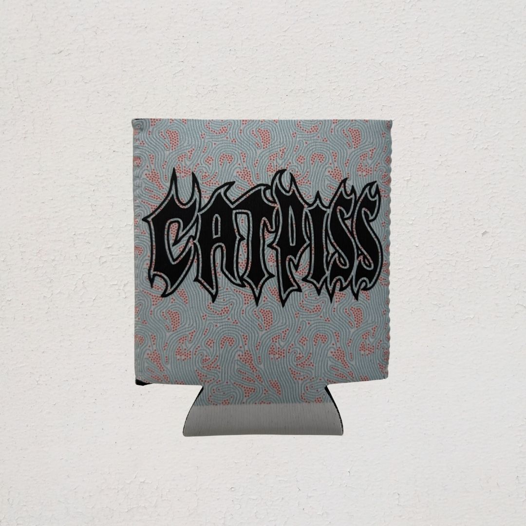 CATPISS Logo Stubby Cooler (bacteria pattern)
