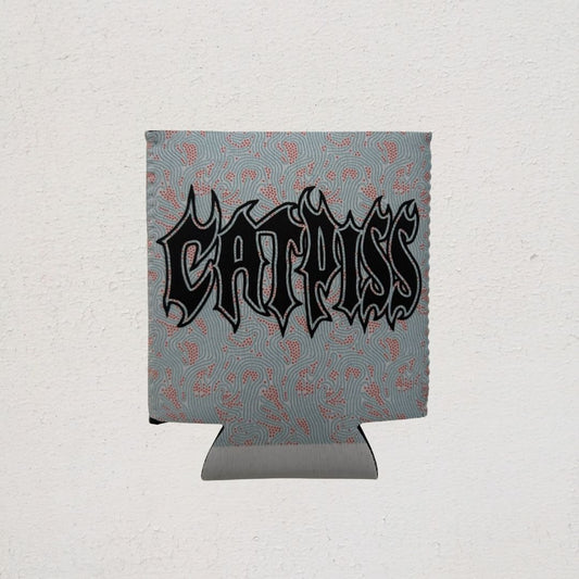 CATPISS Logo Stubby Cooler (bacteria pattern)